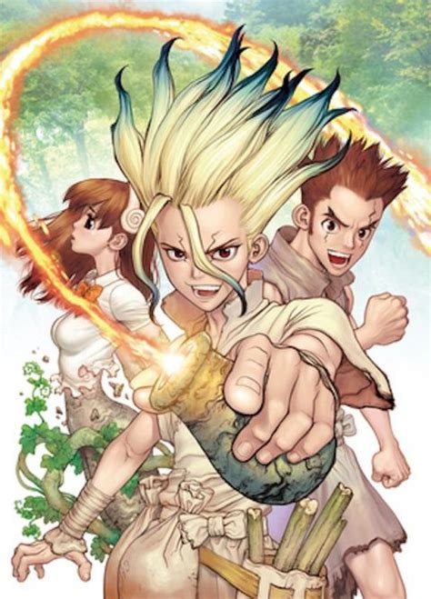 Dr Stone tome 1 de Riichiro Inagaki et Boichi aux éditions Glénat Manga