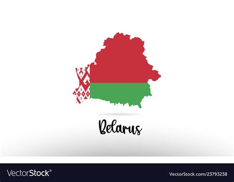 Belarus country flag inside map contour design Vector Image