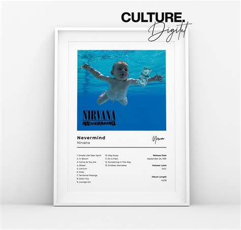 Nevermind Album Cover Poster Print Indie Spotify Album Etsy