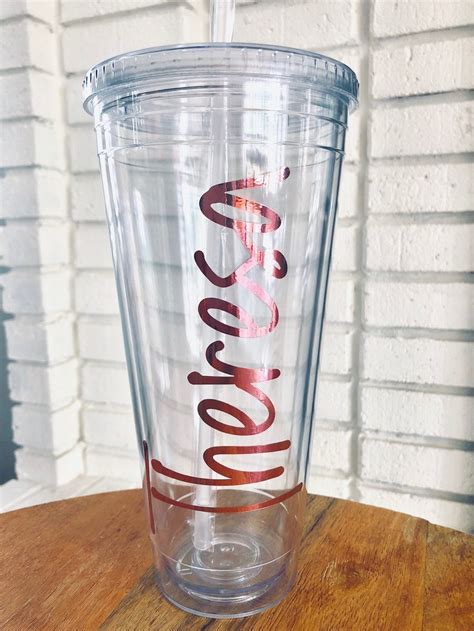 32 oz Personalized Straw Tumbler double-walled monogrammed | Etsy