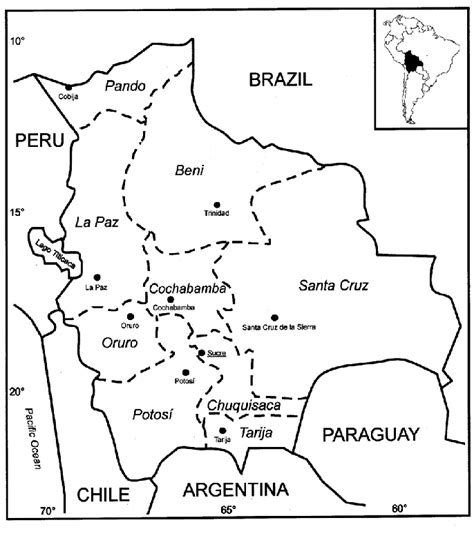 Bolivia Capital Map