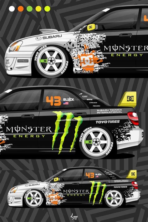 2004 Subaru Wrx Sti Monster Energy Subaru Wrx Car Wrap Design