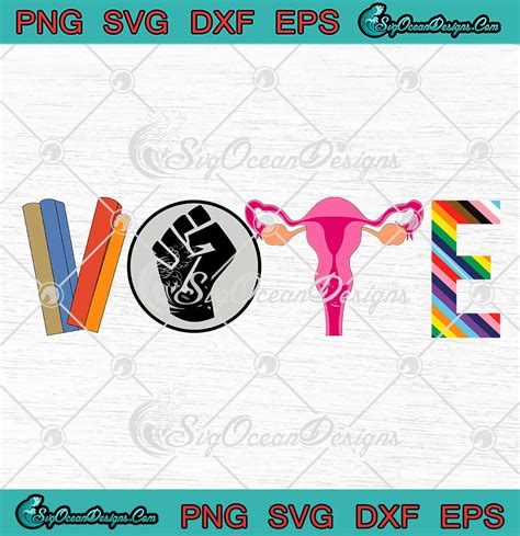 Vote Books Fist Ovaries Lgbtq Svg Lgbt Ts Lgbt Pride Svg Png Eps