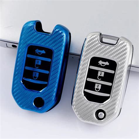 Carbon Fiber Tpu Car Key Case Covers Shell For Honda Civic Accord City