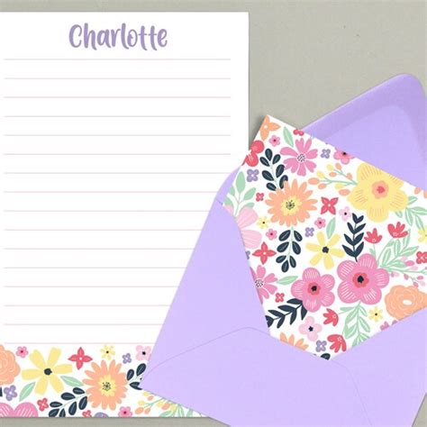 Personalized Stationary Set Kids Letter Writing Set Writing Etsy