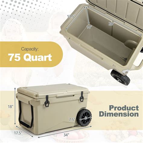 75 Qt Portable Rolling Cooler Roto Molded Ice Chest On Sale Bestoutdor