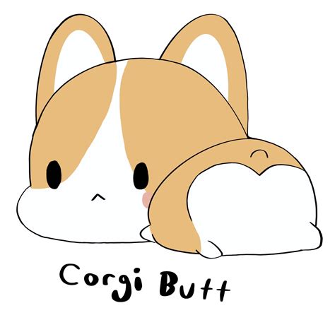 Corgi Butt Cute Doodle : r/redbubble