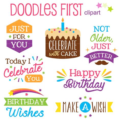 Birthday Sentiments Clip Art Set Daily Art Hub Free Clip Art Everyday Clip Art Birthday