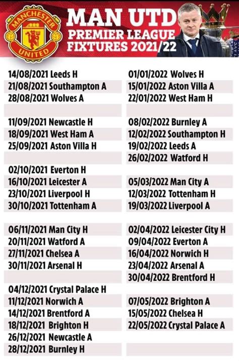 Sync Man Utd Fixtures To My Calendar - Nessy Christabella