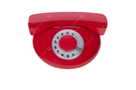 Red Retro Phone Isolated Retro Connection Landline Studio Shot Png