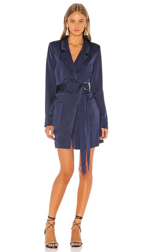 Nbd Pip Trench Dress In Navy In Blueberry Modesens