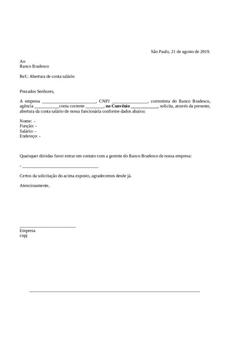 Carta Pra Abertura De Conta Sch Mas Derecho Documental Docsity