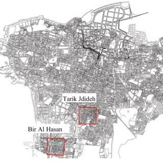 Map of Beirut Showing the selected neighborhoods. | Download Scientific ...