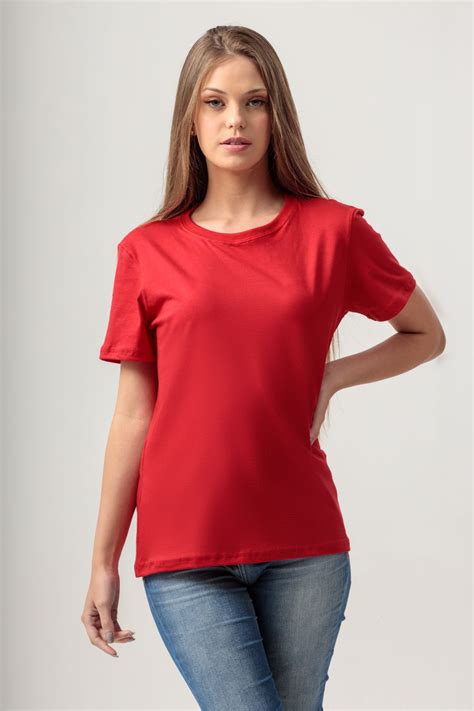 Camisa De Malha Feminina Vermelha Loja Baziko