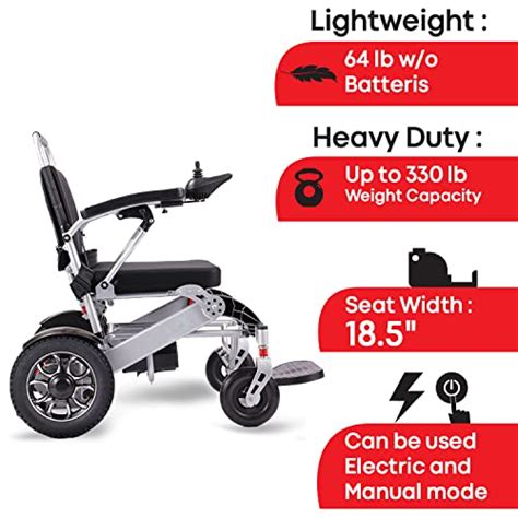 Electric Wheelchairs For Adults Weatherproof Foldable Sturdy Dual Motorized Powerful Electric