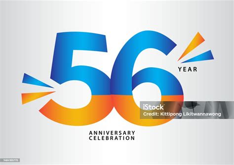 Vektor Logotipe Logo Perayaan Ulang Tahun 56 Tahun Desain Angka 56