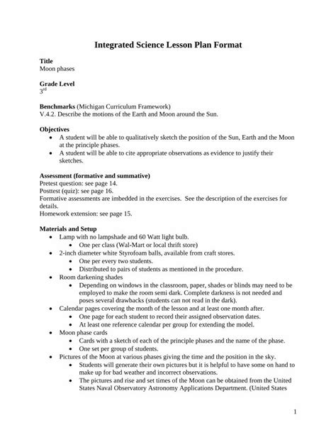 Pdf Integrated Science Lesson Plan Format · Pdf Fileintegrated Science Lesson Plan Format