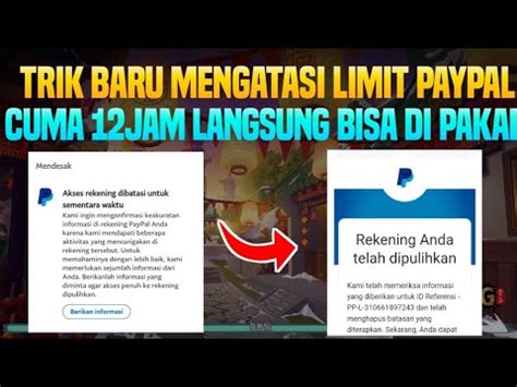 TRIK BARU 2022 CARA MENGATASI AKUN PAYPAL YANG DI BATASI CARA