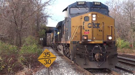 Csx Mixed Freight Train In St Denis Maryland Youtube