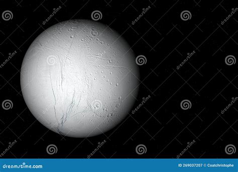 Enceladus, the Moon of Saturn - Solar System Stock Illustration ...