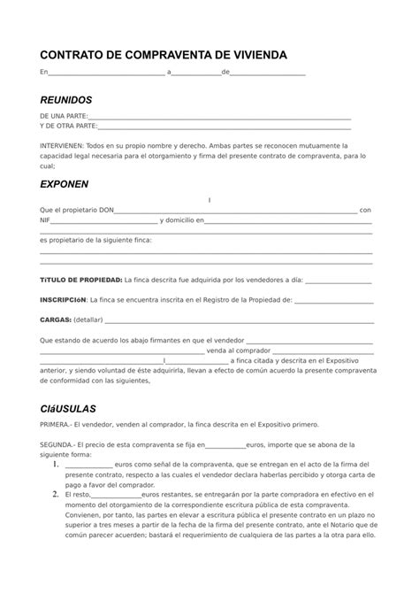 Contrato De Compraventa De Vivienda Sobre Plano Todo Lo Que Debes Saber