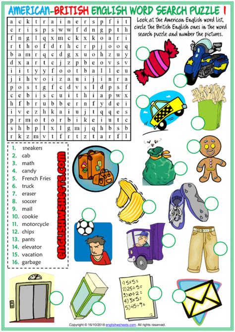 Classroom Objects Esl Word Search Puzzle Worksheets