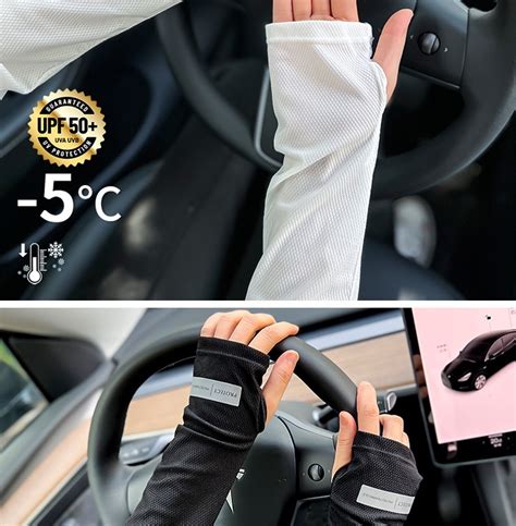 High Grade Long Sleeve Gloves Uv Protection Cool Silk Fabric Ice Sleeve Sun Protection Women