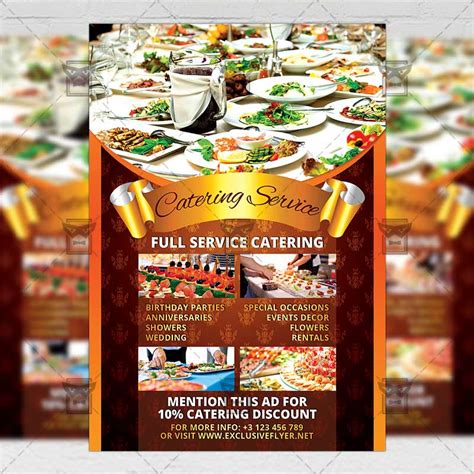 Catering Service Food A5 Flyer Template Exclsiveflyer Free And