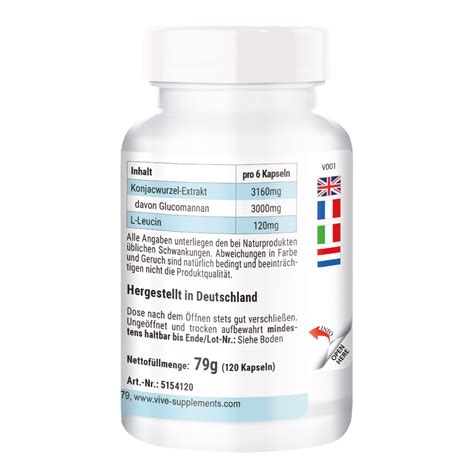 Glucomannan 500mg 120 Kapseln >> ViVe Supplements