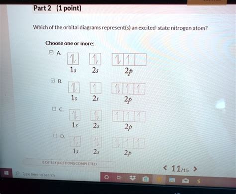 Part Point Which Of The Orbital Diagrams Represents An Excited