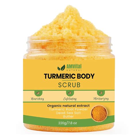 Amvital Turmeric Body Scrub Handmade Natural Scrub For Body Face Hand And Foot