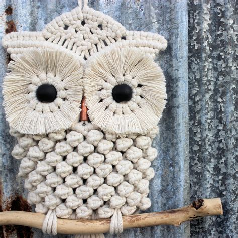 Macrame Owl Pattern Pdf Tutorial Instant Download Diy Macrame Etsy