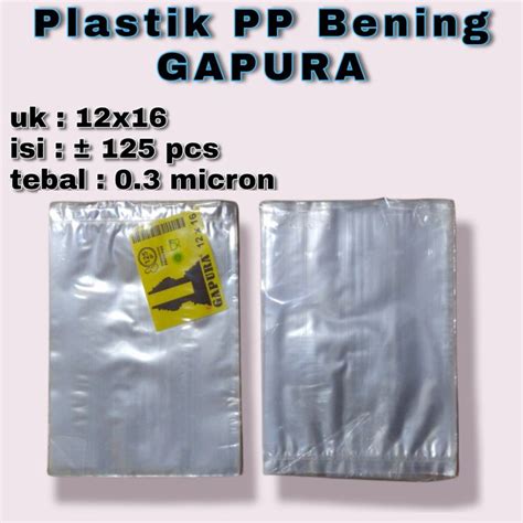 Kantong Plastik Bening Ukuran 12x16 Cm Isi 8 Pack 0 30 Micron Cap Gapura Plastik Pp Bening