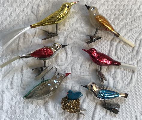 Glass Bird Ornaments . Bird Ornaments . Lot of 7 . 7 Bird Ornaments ...