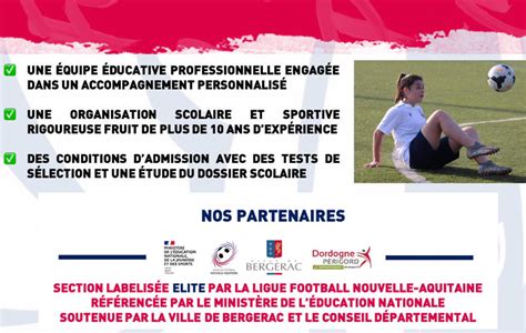 SECTION COLLÈGES INSCRIPTIONS 2024 2025 Bergerac Périgord FC