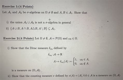 Solved Let A1 And A2 Be σ Algebras On Ω ∅ And Ab∈a1 Show