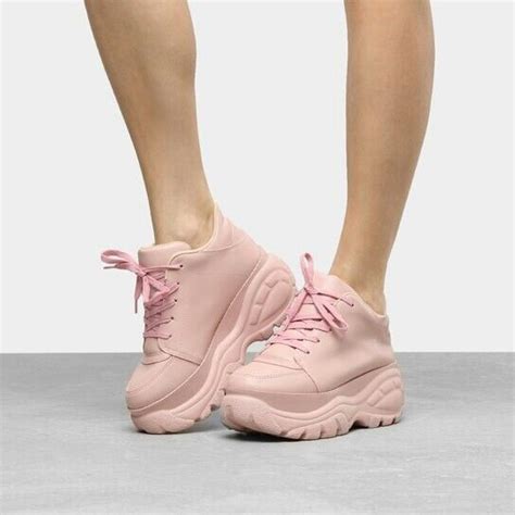 Tênis Chunky Zatz Plataforma Básico Feminino Rosa Claro Sapatos