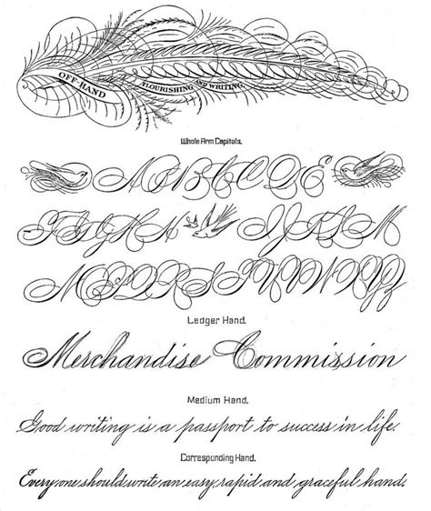 Victorian Penmanship Ledger Copperplate Handwriting Printables