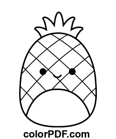 Squishmallows ananas leksak Målarbok och böcker i PDF