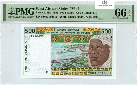 West African States Mali Francs Pmg Epq Ma Shops