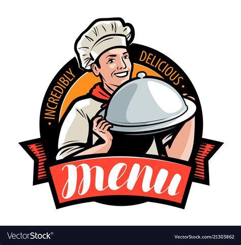 Restaurant or cafe menu logo or label Royalty Free Vector