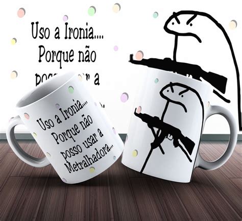 Caneca Personalizada Meme Flork Uso A Ironia Elo7