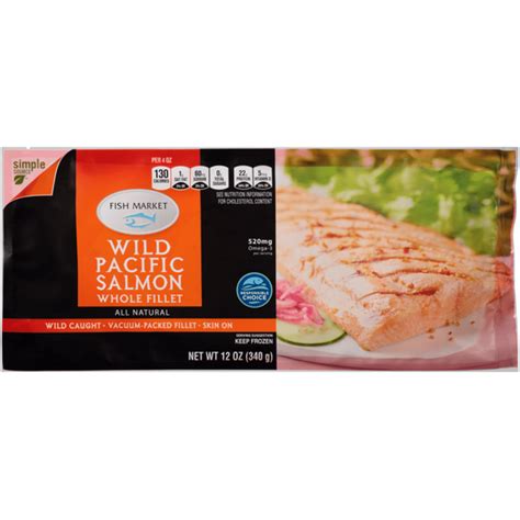 Hy Vee Fish Market Wild Caught Wild Pacific Salmon Whole Fillet Oz