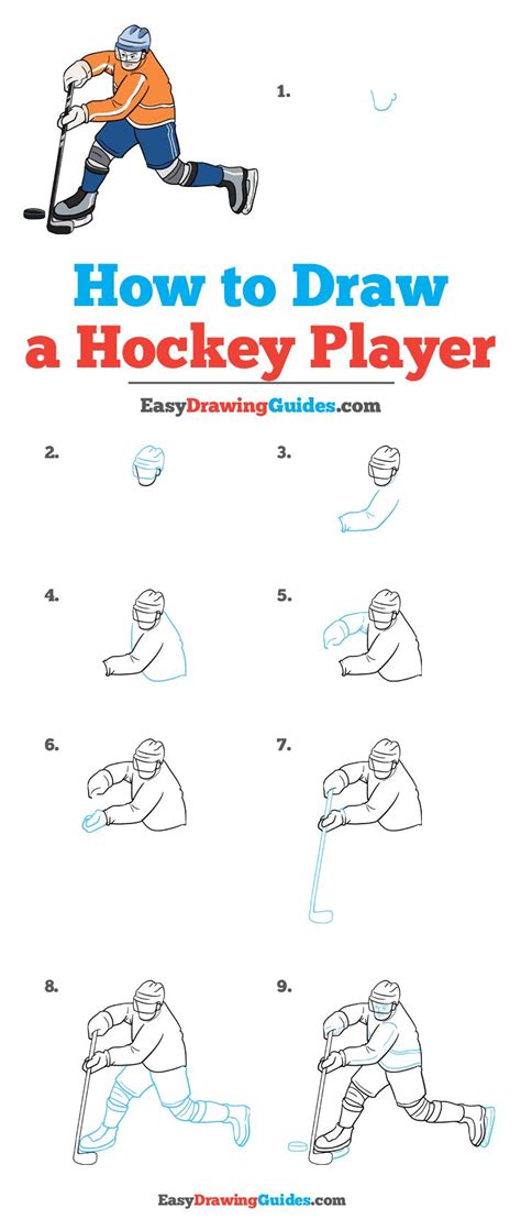 How To Draw A Hockey Player Really Easy Drawing Tutorial Hockey