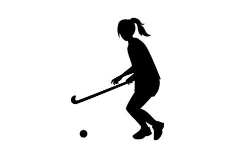 Girl Playing Field Hockey Silhouette Svg Cut File By Creative Fabrica