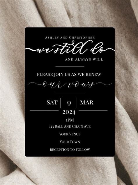 We Still Do Vow Renewal Invitation Modern Vow Renewal Invite 10th Anniversary Party Elegant