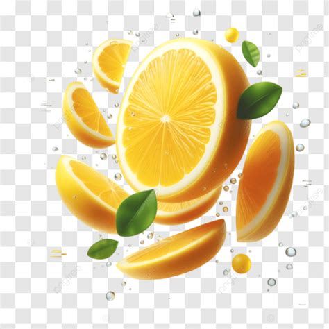 Lemon Slice With Splash Lemon Slice Vector Lemons Lemon Fruit Png