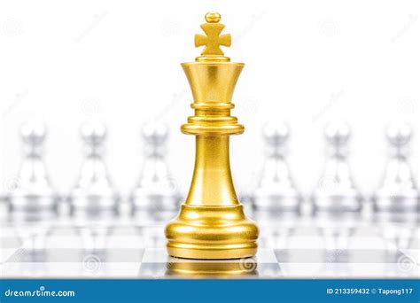 Gold King Chess Pieces For Business Concept Stock Photo Image Of