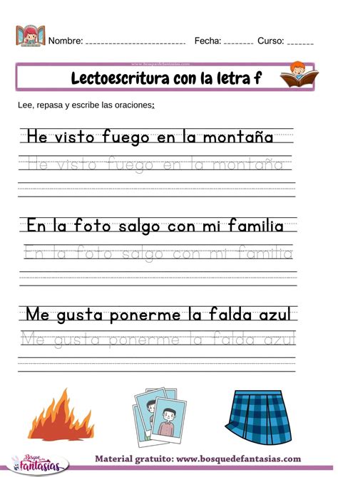 Fichas De Lectoescritura Con La Letra F Juegos Infantiles