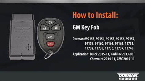 Gm Key Fob Programming By Dorman Products Youtube